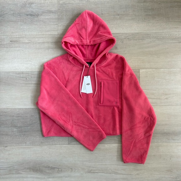 UGG MYLEY SHERPA PINK HOODIE XL NEW - Picture 1 of 10